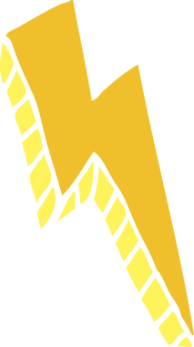 Bir insan tarafından çizilmiş karalama yıldırımı.