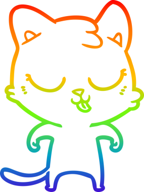 gökkuşağı gradyanı çizimi bir insan tarafından çizilmiş çizgi film kedisi