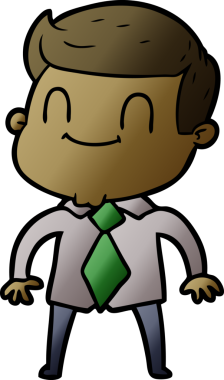 Bir insan tarafından çizilmiş çizgi film dostu bir adam.