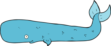 Bir insan tarafından çizilmiş çizgi film balinası