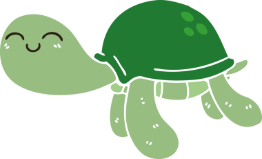 Bir insan tarafından çizilmiş garip bir karikatür kaplumbağa.