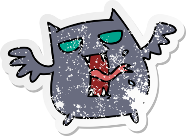 Bir insan tarafından çizilmiş sevimli, korkunç kawaii yarasasının serbest sticker 'ı.