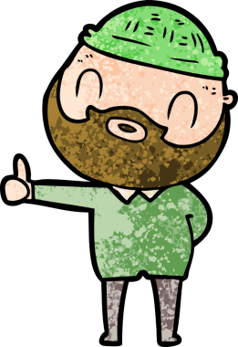 Bir insan tarafından çizilmiş sakallı bir adam.