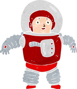 Bir insan tarafından çizilmiş bir uzay adamı.