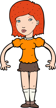 Çizgi filmdeki kadın bir insan tarafından çizilmiş.