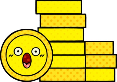 bir insan tarafından çizilmiş bir madeni paranın çizgi filmi