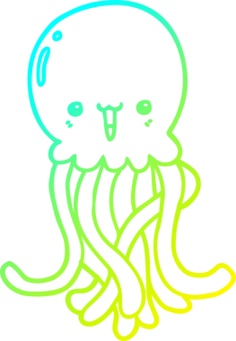 Bir insan tarafından çizilmiş bir denizanasının soğuk gradyan çizgisi