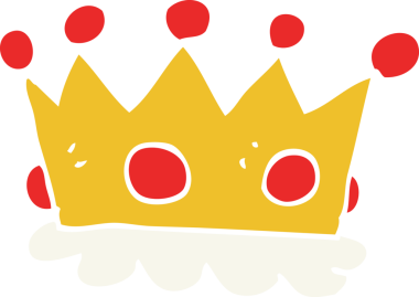 Bir insan tarafından çizilen tacın düz renk çizimi