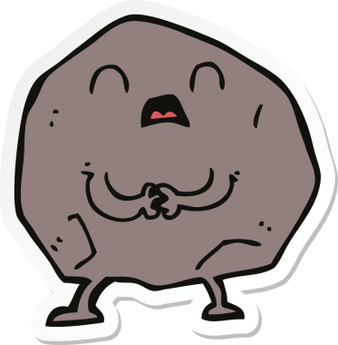 Bir insan tarafından çizilmiş karikatür taşının çıkartması.