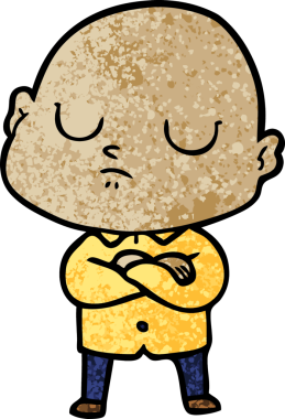 bir insan tarafından çizilmiş kel bir adam.