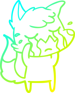 Bir insan tarafından çizilmiş ağlayan tilki çizgi filmi.