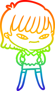 gökkuşağı gradyan çizimi bir insan tarafından çizilmiş bir karikatür kadın