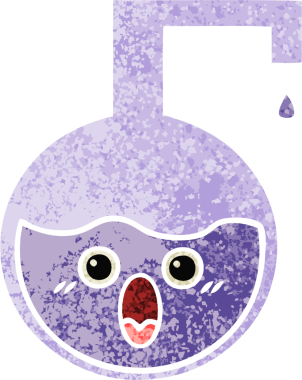 Bir insan tarafından çizilmiş bilimsel bir deneyin retro çizim tarzı karikatürü