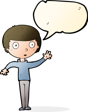 Bir insan tarafından çizilmiş konuşma balonlu çizgi film çocuğu.