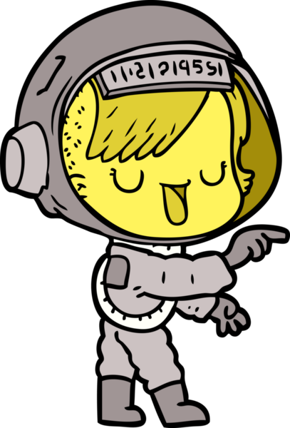 Bir insan tarafından çizilmiş astronot kadın.