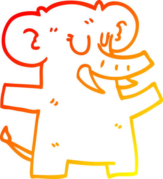 Bir insanın çizdiği karikatür fili çizimi.