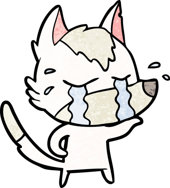 Bir insan tarafından çizilmiş ağlayan kurt çizgi filmi.