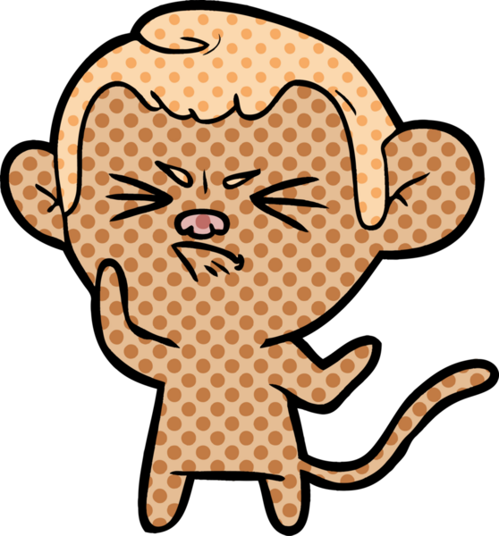 Bir insan tarafından çizilmiş sinir bozucu bir maymun.