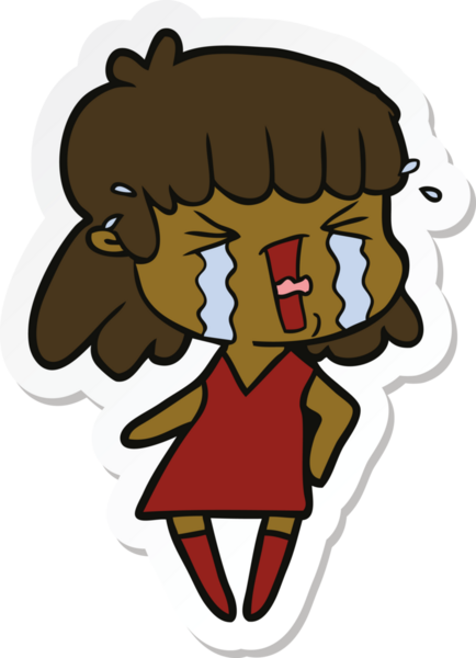 Bir insan tarafından çizilmiş bir karikatür kadının çıkartması.