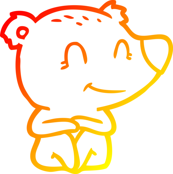 Bir insan tarafından çizilmiş gülen kutup ayısı karikatürü.