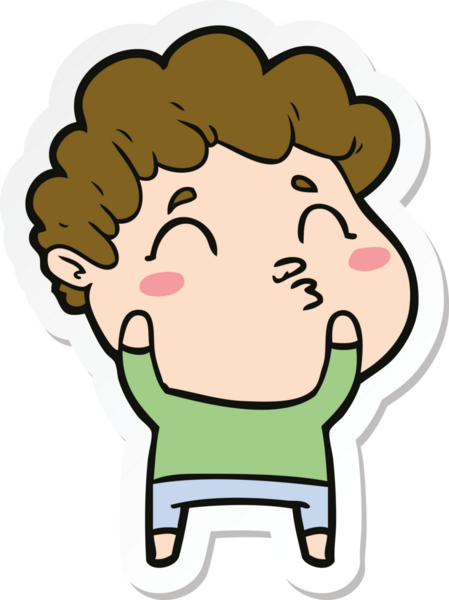 Bir insan tarafından çizilmiş karikatür adamın çıkartması.