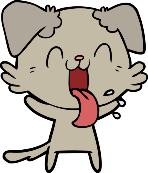 Bir insan tarafından çizilmiş nefes nefese bir köpek.