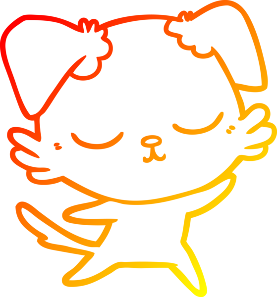 Bir insan tarafından çizilmiş sevimli bir köpeğin sıcak çizgi çizgisi.