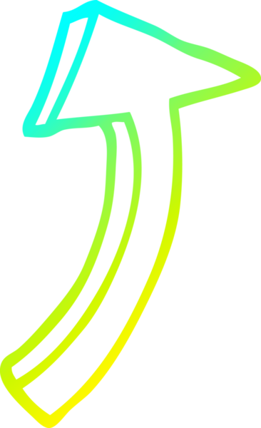 Soğuk gradyan çizgi çizimi bir insan tarafından çizilmiş bir oku işaret ediyor.