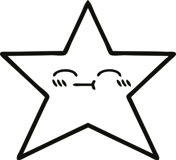 Bir insan tarafından çizilmiş altın yıldızın çizgi çizimi.