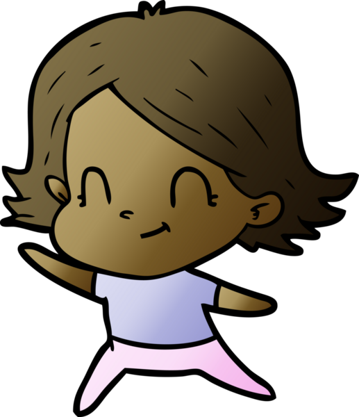 Bir insan tarafından çizilmiş karikatür dostu kız.