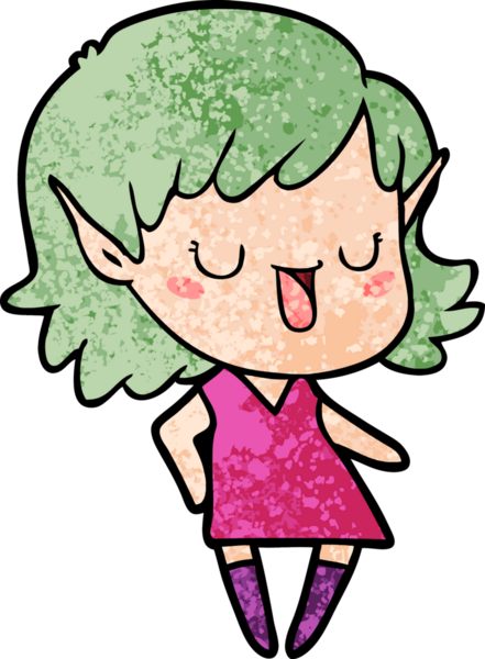 Bir insan tarafından çizilmiş bir elf kızı.