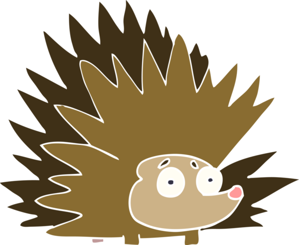 Bir insan tarafından çizilmiş çivili kirpi.