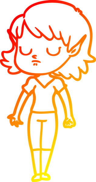 Bir insan tarafından çizilmiş çizgi film karakteri bir elf kızı çizimi