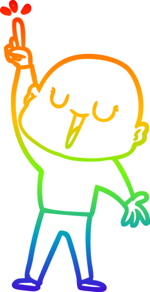 gökkuşağı gradyan çizimi mutlu bir çizgi kel adamın çizimi bir insan tarafından çizildi