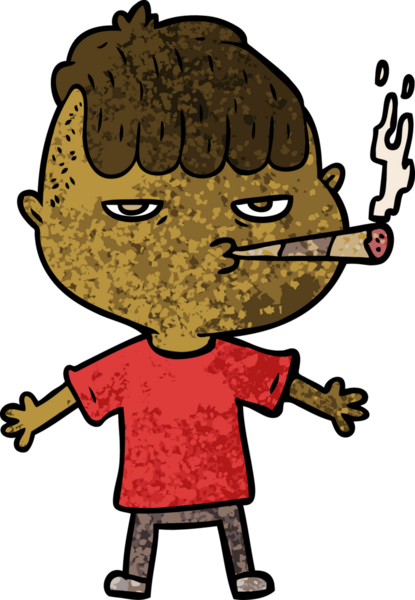 Bir insan tarafından çizilmiş sigara içen karikatürist.