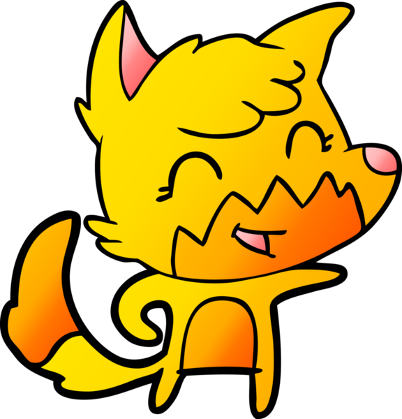 Bir insan tarafından çizilmiş tilki çizgi film karakteri