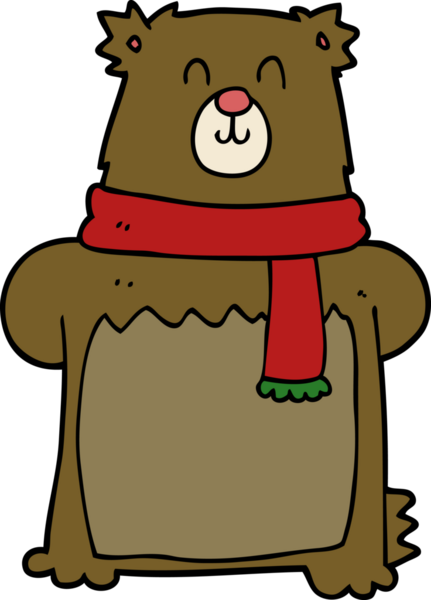 Bir insan tarafından çizilmiş çizgi film ayısı.