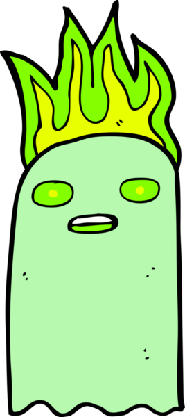 Bir insan tarafından çizilmiş komik çizgi film hayaleti.