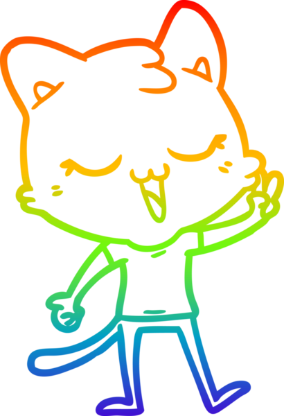 gökkuşağı gradyanı çizimi bir insan tarafından çizilmiş çizgi film kedisi