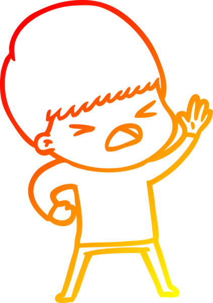 İnsan tarafından çizilmiş bir çizgi filmin sıcak gradyan çizimi.