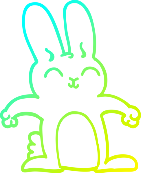 Bir insan tarafından çizilen gri tavşanın soğuk gradyan çizgisi