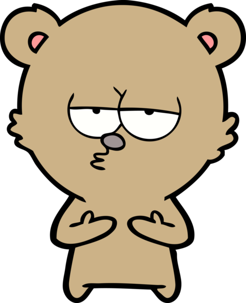 Bir insan tarafından çizilmiş sıkılmış ayı çizgi filmi