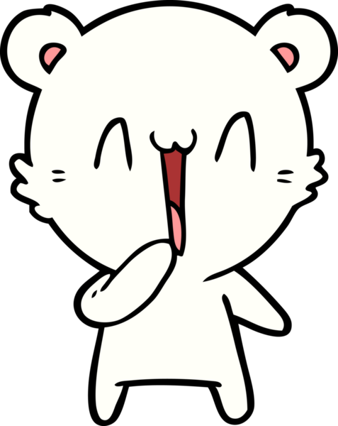 Bir insan tarafından çizilmiş mutlu kutup ayısı karikatürü