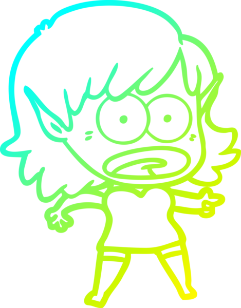 Bir çizgi film karakteri çizimi bir insan tarafından çizilmiş bir elf kızı şok etti.