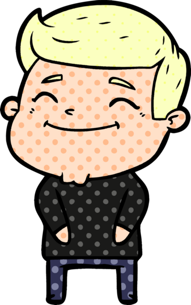 Bir insan tarafından çizilmiş mutlu çizgi film adamı.