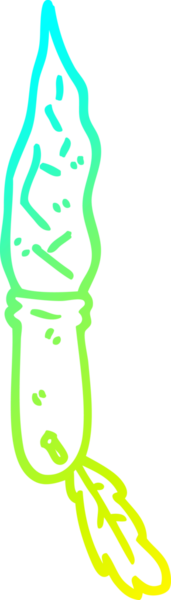 Bir insan tarafından çizilmiş taş bir hançerin soğuk gradyan çizgisi.