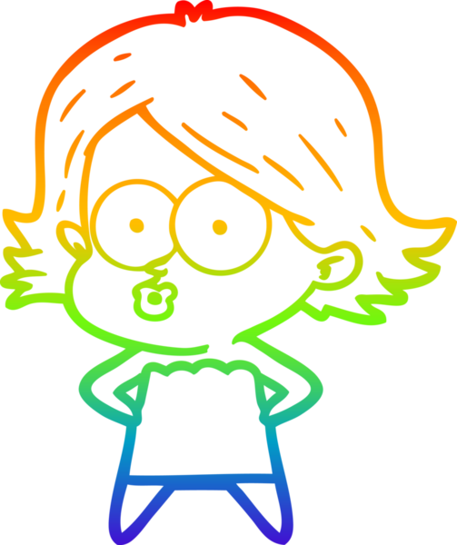 Gökkuşağı gradyan çizimi Bir insan tarafından çizilen çizgi film kızı