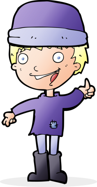 Bir insan tarafından çizilmiş bir şapka giyen çizgi film adamı.