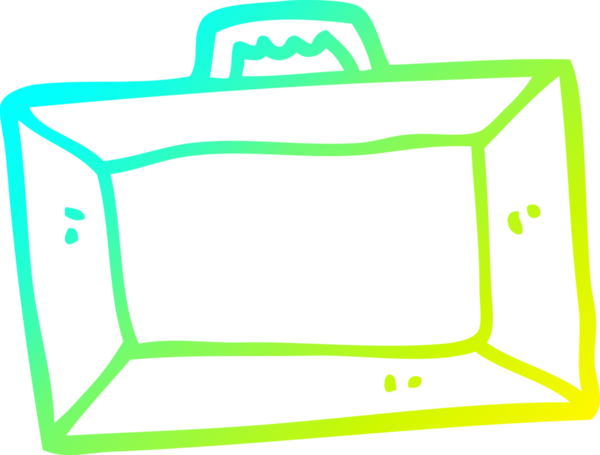 Bir insan tarafından çizilmiş bir çizgi film çantasının soğuk gradyan çizgisi.