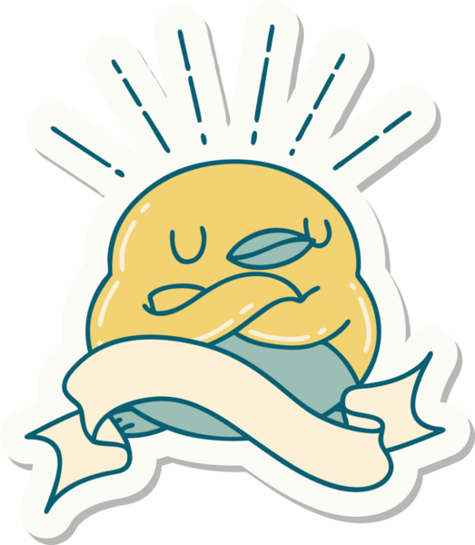 Bir insan tarafından çizilmiş katlanmış kanatlı dövme stili robin çıkartması.